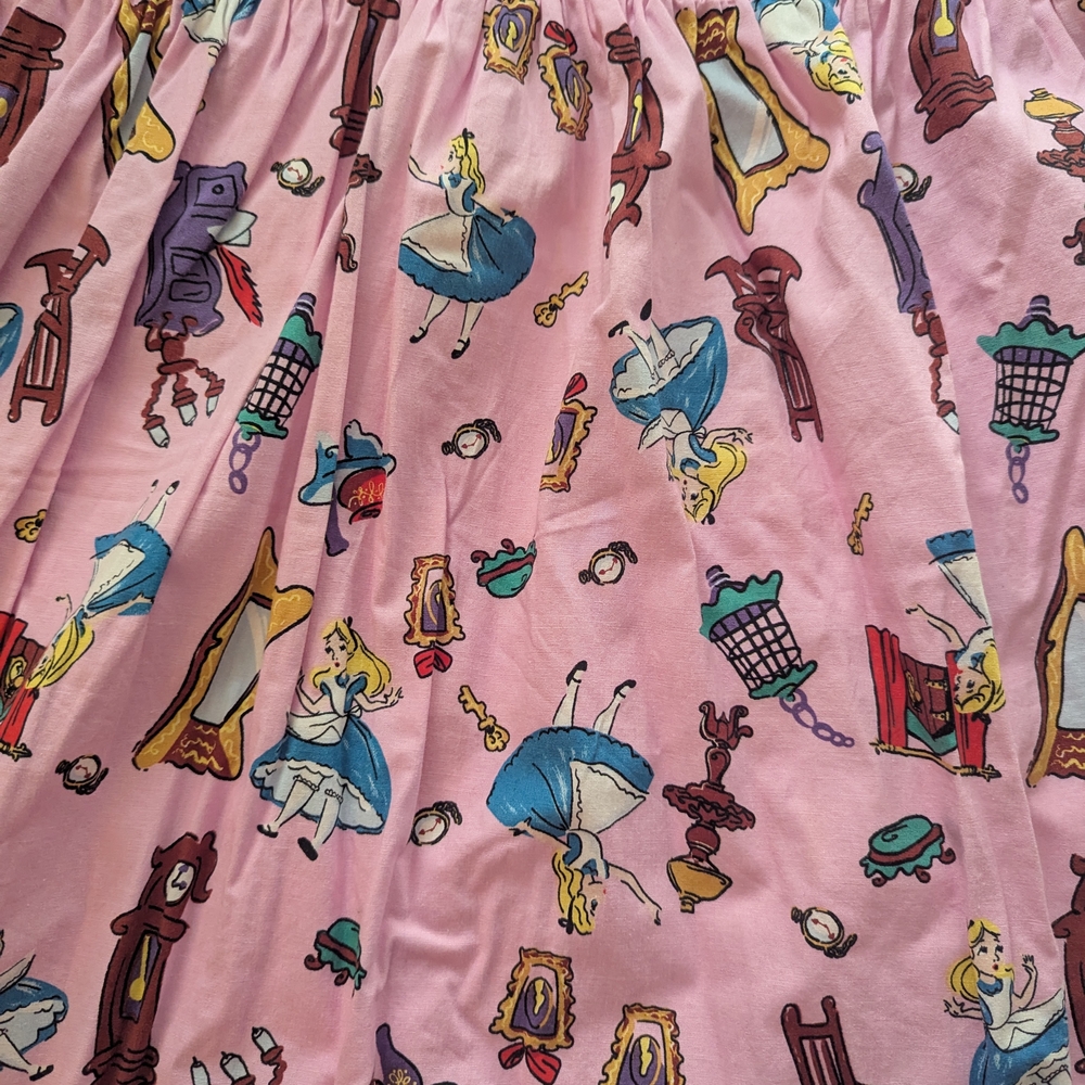 Disney A-Line Pink and Brown Midi Skirt - Picture 6 of 7